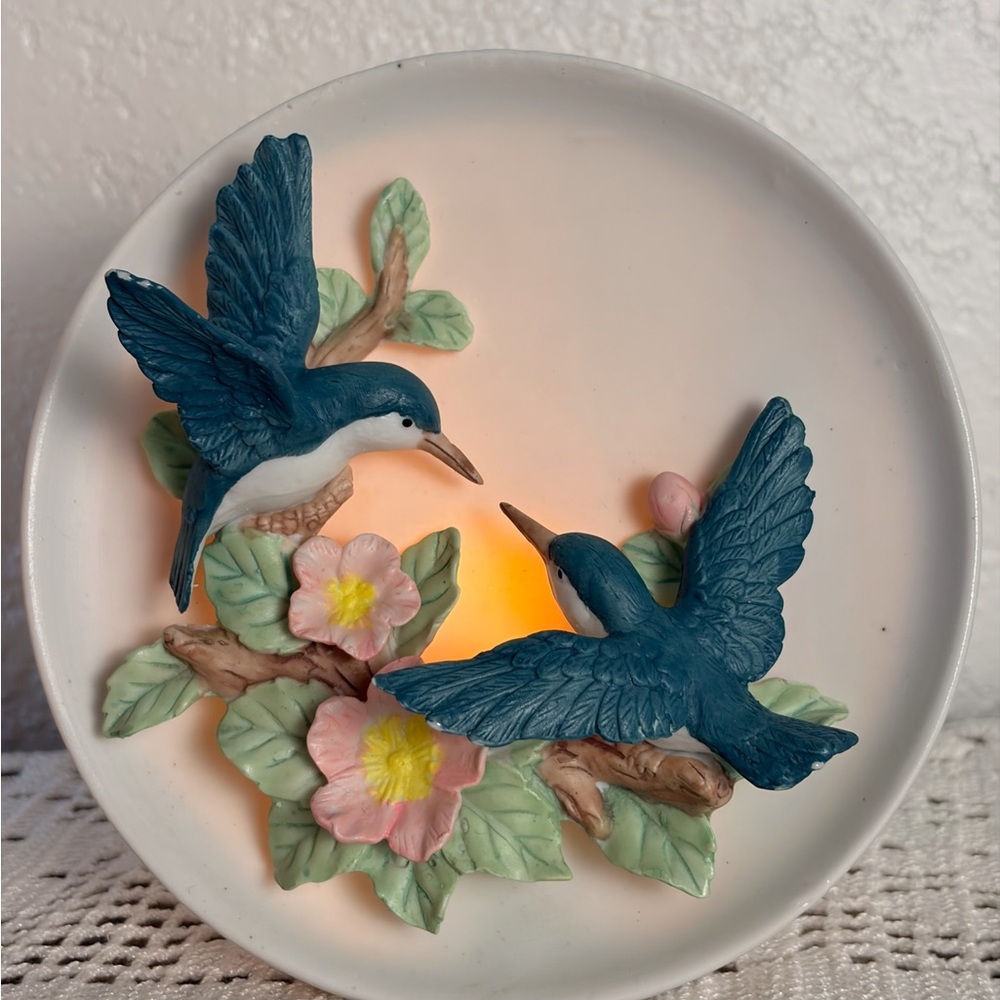🌸🐦✨ Vintage Porcelain Hummingbird Night Light Lamp – Cottagecore Vibes ✨🐦🌸
